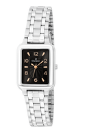 Relógio Champion Feminino CN20471T Prata Retangular Mostrador Preto