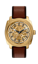 Relógio Fossil Masculino Automático Machine ME3278/0DN Dourado Couro Marrom