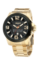 Relógio Seculus Masculino Calendário Moderno Dourado 44080GPSVHA2
