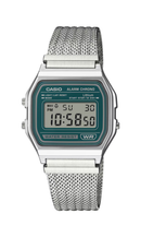 Relógio Casio Vintage Malha Prata Digital A158WEM-3 Unissex