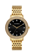 Relógio Feminino Mondaine com Cristais Baguete Dourado – 32829LPMVDE2