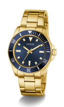 Relógio GUESS Masculino Dourado com Mostrador Azul GW0968G2