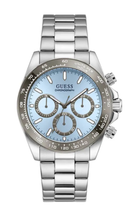 Relógio GUESS Masculino Arthur Prata com Mostrador Azul GW1058G1
