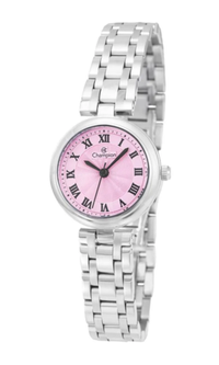 Relógio Champion Feminino Analógico CF26124I Prata com Mostrador Rosa