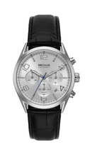 Relógio Masculino Cronógrafo Analógico Couro Prata 77308G0SVNC1