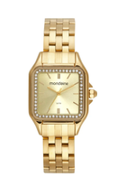 Relógio Mondaine Feminino Quadrado com Cristais Dourado – 32753LPMVDE1