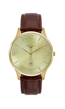 Relógio Seculus Masculino Slim Dourado Couro Marrom 44342GPSVDC2