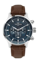 Relógio Technos Masculino JS25BCQ/0A Prata com Mostrador Azul