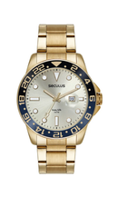 Relógio Seculus Masculino Analógico Calendário Aço Dourado 44210GPSVDA4