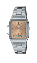 Relógio Casio Vintage Prata Digital Analógico AQ-230A-4AMQY