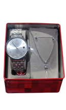 Kit Relógio Mondaine Feminino Prata com Coração + Colar e Brincos 99907L0MKNE2