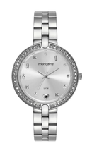 Relógio Feminino Mondaine Prata com Pulseira em Aço e Cristais – 32961L0MVNE2