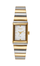 Relógio Feminino Mondaine 99851LPMVBE3 Bicolor Retangular Clássico Champagne