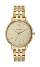Kit Relógio Mondaine Feminino Dourado com Colar e Brincos 99906LPMKDE1K1