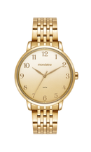 Relógio Mondaine Feminino Dourado com Mostrador Degradê e Pingente 99921LPMKDE1