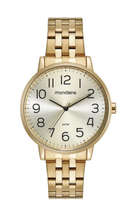Kit Relógio Mondaine Feminino Dourado com Colar e Brincos 32599LPMKDE1K1