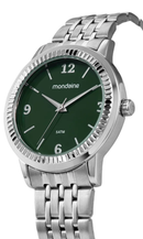Relógio Feminino Mondaine Prata com Catraca Serrilhada e Mostrador Verde – 32919L0MVNE3