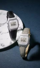 Relógio Casio Vintage Couro Bege Digital LA680WEL-8A2 Unissex