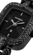 Relógio Mondaine Feminino Preto com Cristais 33048LPMVPM3