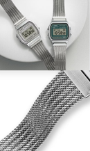 Relógio Casio Vintage Malha Prata Digital A158WEM-3 Unissex