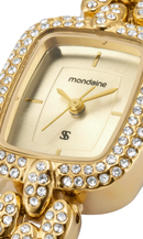 Relógio Mondaine Feminino Dourado com Cristais 33048LPMVDM1