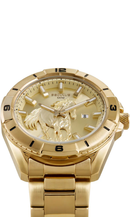 Relógio Seculus Masculino Dourado Country Cavalo Aço 77315GPSVDA2