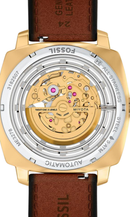 Relógio Fossil Masculino Automático Machine ME3278/0DN Dourado Couro Marrom