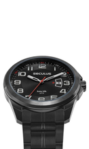 Relógio Seculus Masculino Preto Aço Calendário 77263GPSVPA2