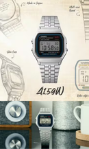 Relógio Casio Vintage Prata Digital A159WA-N1 Unissex