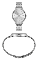 Kit Relógio Mondaine Feminino Prata com Coração + Colar e Brincos 99907L0MKNE2