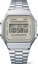 Relógio Casio Vintage Prata Digital A168WA-8AY Unissex