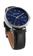 Relógio Seculus Masculino Minimalista Azul Couro 44328G0SVNC1