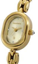 Relógio Mondaine Feminino Dourado Oval Minimalista 99932LPMVDM1