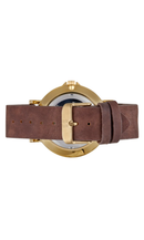 Relógio Masculino Analógico Minimalista Couro Dourado 44181GPSVDC4