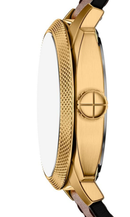 Relógio Fossil Masculino Automático Machine ME3278/0DN Dourado Couro Marrom