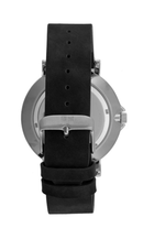 Relógio Seculus Masculino Minimalista Prata Couro Preto 44181G0SVNC1