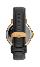 Relógio Seculus Masculino Dourado Couro Preto Casual 44328GPSVDC2