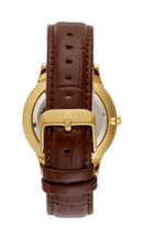 Relógio Seculus Masculino Slim Dourado Couro Marrom 44342GPSVDC2
