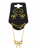 Conjunto Feminino Laço Vazado Folheado a Ouro