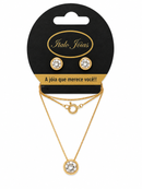 Conjunto Feminino Ponto de Luz Folheado a Ouro