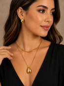 Conjunto Feminino Gota Folheado a Ouro