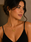 Conjunto Feminino Laço Vazado Folheado a Ouro
