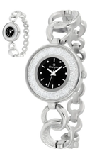 Relógio Champion Feminino CF26008T Luxo Bracelete Prata com Strass