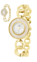 Relógio Champion Feminino CF26008H Bracelete Dourado com Pedras