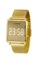 Relógio Lince Feminino Digital LED Dourado MDG4619L BXKX