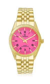Relógio Champion Feminino CH24777L Dourado Mostrador Rosa