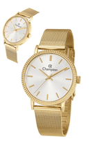 Relógio Champion Feminino CF24653H Dourado Mostrador Prata
