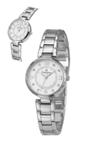 Relógio Champion Feminino CF25269Q Prata Mostrador Branco