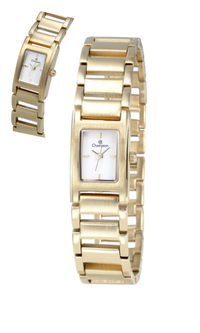 Relógio Champion Feminino CF26133H Dourado Retangular Delicado