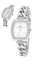 Relógio Champion Feminino CF24840Q Prata Estilo Joia com Corrente